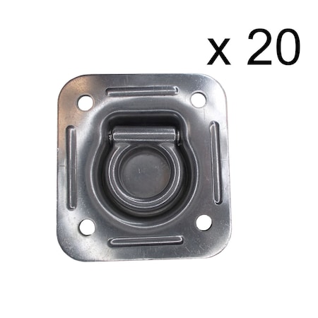 Tie 4 Safe Zinc Plated Recessed Floor Ring WLL- 1,666 lbs., PK20 RH01-5M-20